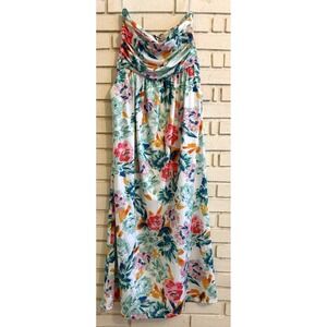 Grace Karin Floral Multi Sleeveless Maxi Dress NWT Size Large- Pockets